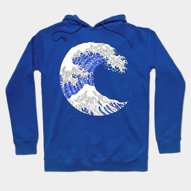 Great Blue Wave Hoodie by XOOXOO